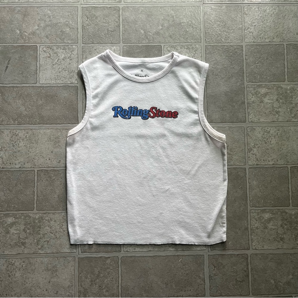 Rolling Stone Crop Tank Top Medium